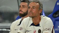 Luis Enrique y, al lado, su mano derecha Rafel Pol.