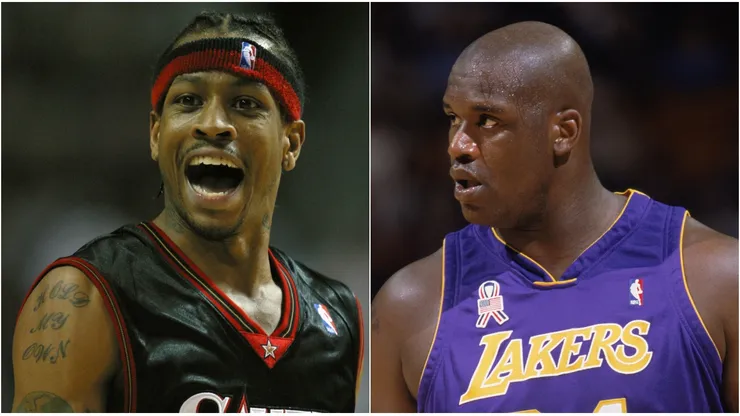 Allen Iverson y Shaquille O'Neal.