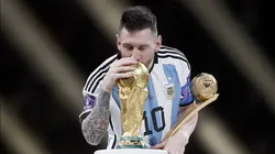 Esta foto de Lionel Messi con la Copa del Mundo se quedó con el World Sports Photography Awards 2023. Getty Images.
