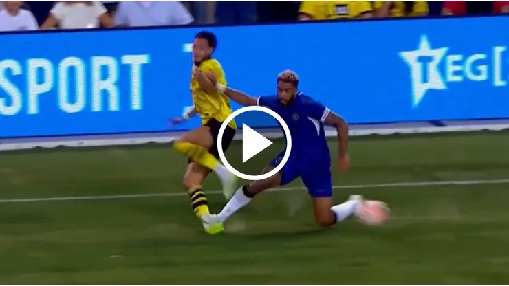 Brutal patada: Reece James casi lesiona de gravedad a un rival