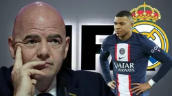 Gianni Infantino y Kylian Mbappé.