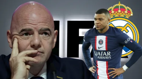 Gianni Infantino y Kylian Mbappé.