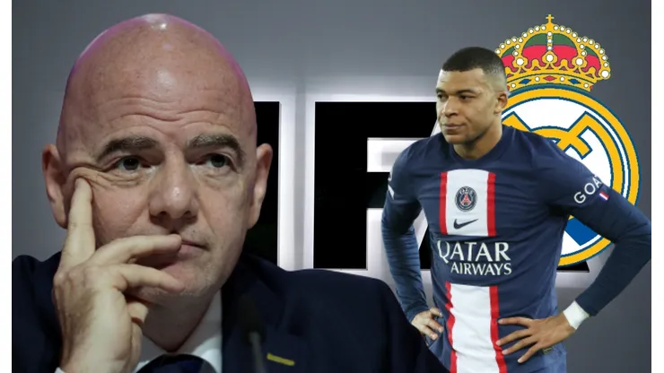 Gianni Infantino y Kylian Mbappé.