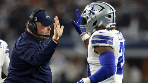Ezekiel Elliott y Mike McCarthy.