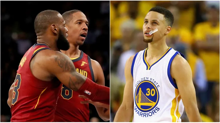 LeBron James, Channing Frye y Stephen Curry.