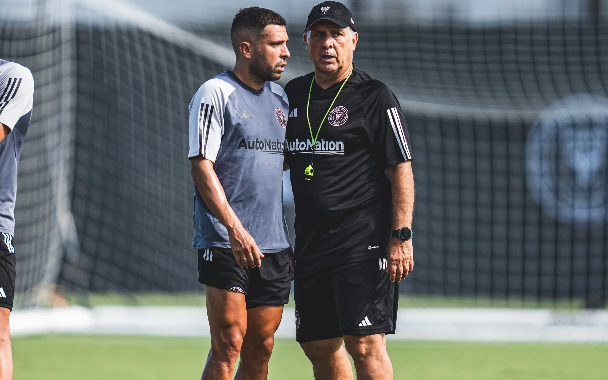 Jordi Alba en su primer entrenamiento en el Inter Miami. @InterMiamiCF