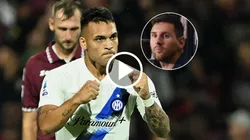 Lautaro Martínez y Lionel Messi.