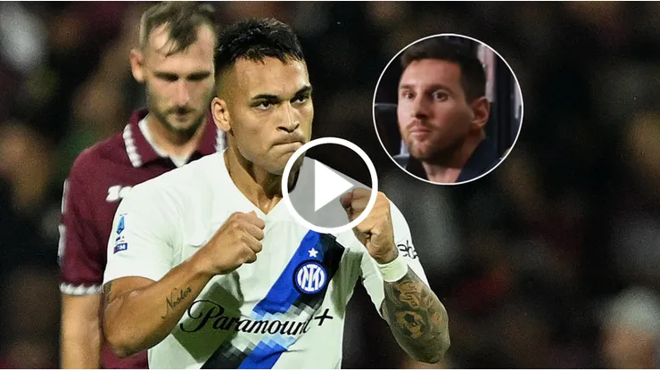 Lautaro Martínez y Lionel Messi.