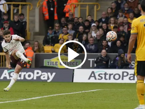 El golazo de Julián Álvarez para Manchester City ante los Wolves
