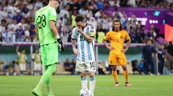 Noppert trató de desconcentrar a Messi en los penales entre Países Bajos y Argentina.