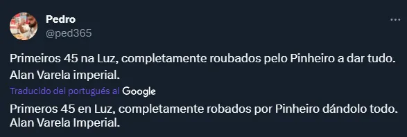 Varela fue muy elogiado en el Clásico de Portugal (Twitter).