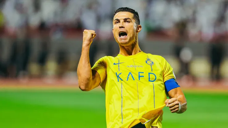 Cristiano Ronaldo y su festejo por el gol ante Al Tai.