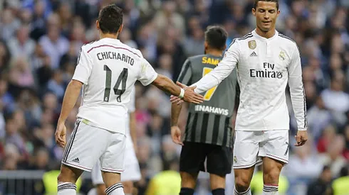 Chicharito y Cristiano Ronaldo.