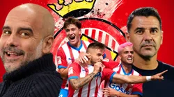Pep Guardiola, Michel y su sombra en Girona.