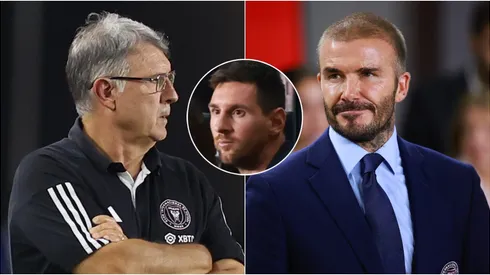 Gerardo Martino, Lionel Messi y David Beckham.