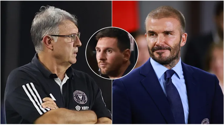 Gerardo Martino, Lionel Messi y David Beckham.