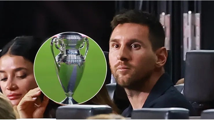 Trofeo de US Open Cup y Lionel Messi.