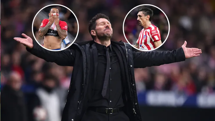 Diego Simeone suma entre los lesionados del Atlético de Madrid a Memphis Depay y a Stefan Savic. Getty Images.