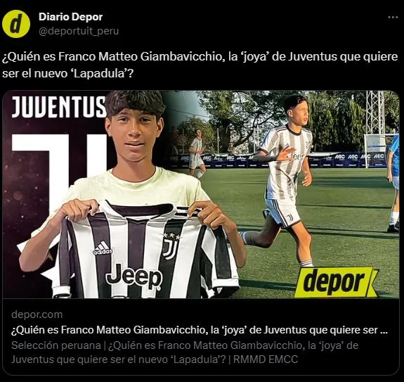 La joya peruana en Italia la rompe desde las menores. (Foto: Diario Depor).