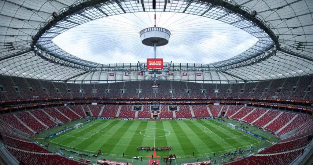 El Estadio Nacional de Varsovia, el escenario de la Supercopa de Europa 2024. UEFA.com.