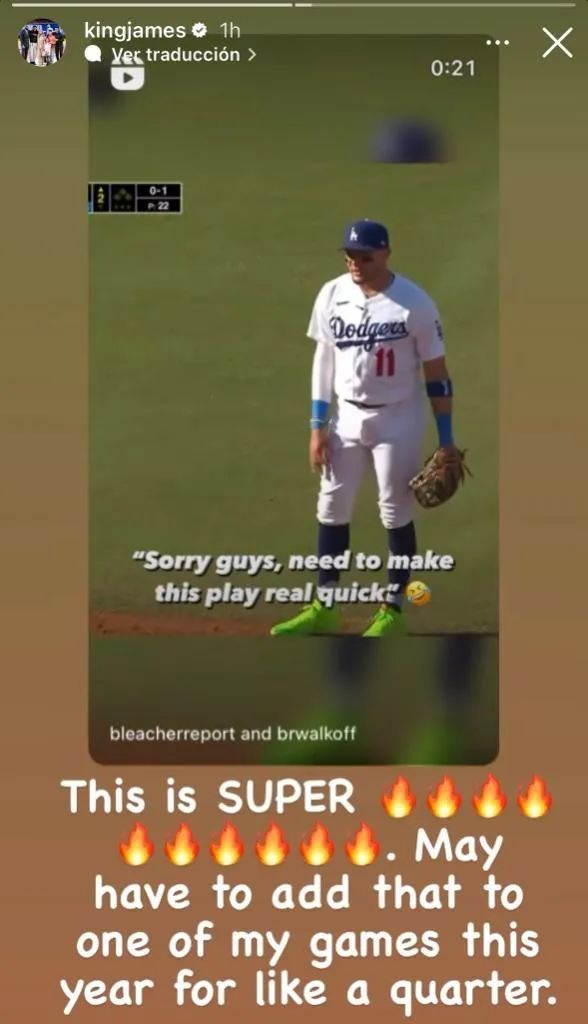 Acompañante que pidió LeBron (Foto: Instagram / @kingjames)