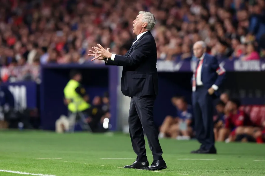 Carlo Ancelotti en el Derbi Madrileño. Getty Images.