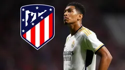 Jude Bellingham no quiso pisar el escudo del Atlético de Madrid estampado en el césped del Estadio Metropolitano. Getty Images.