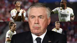 Carlo Ancelotti y sus jugadores.