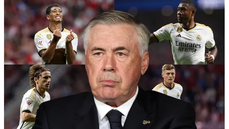 Carlo Ancelotti y sus jugadores.