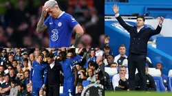 Mauricio Pochettino, Enzo Fernández y jugadores del Chelsea.