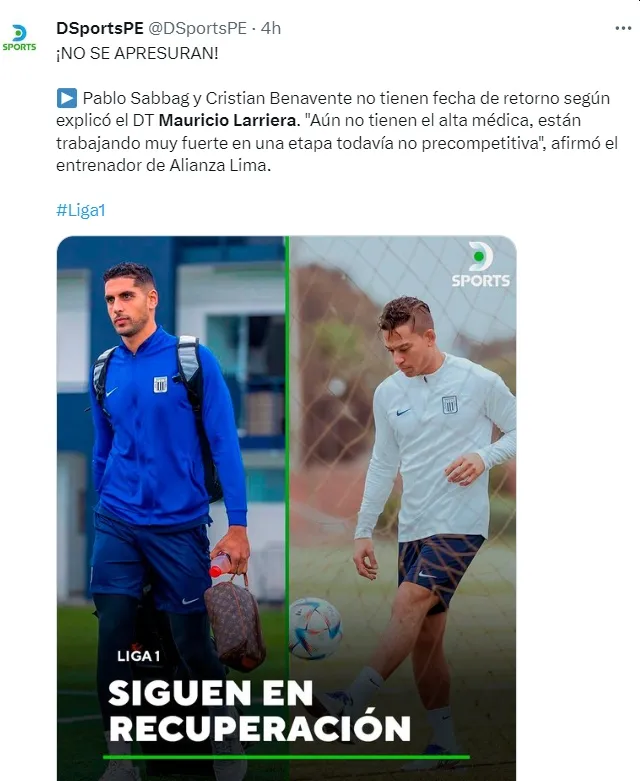 Mauricio Larriera habló sobre el plantel de Alianza Lima. | Créditos: Twitter @DSportsPE.