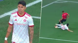 El central colombiano protagonizó la jugada que terminó con Vitor Roque lesionado de gravedad.