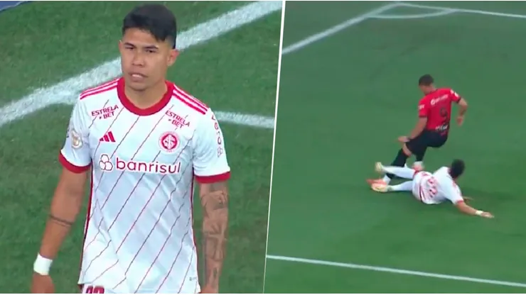 El central colombiano protagonizó la jugada que terminó con Vitor Roque lesionado de gravedad.