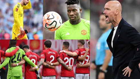 Erik Ten Hag, André Onana y David De Gea.