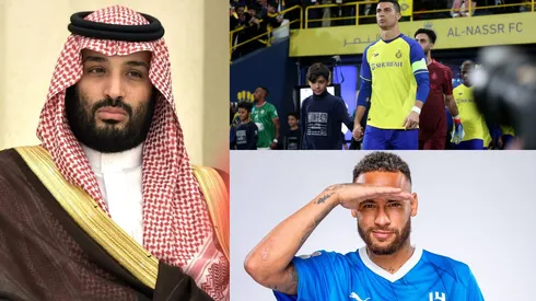 Mohamed Bin Salman, Cristiano Ronaldo y Neymar.
