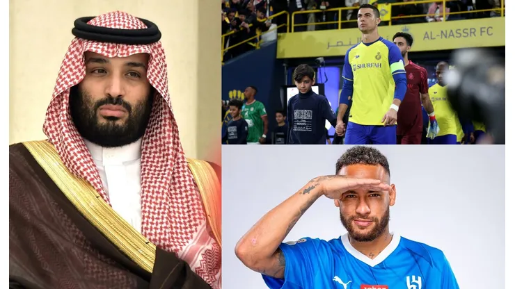 Mohamed Bin Salman, Cristiano Ronaldo y Neymar.