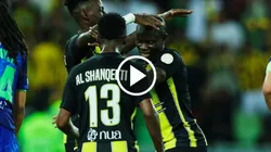 N'Golo Kanté y su primer festejo de gol con Al Ittihad.
