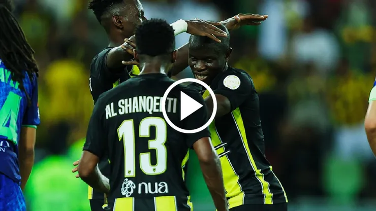 N'Golo Kanté y su primer festejo de gol con Al Ittihad.