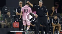 Messi no terminó el partido y tuvo que salir antes del entretiempo.