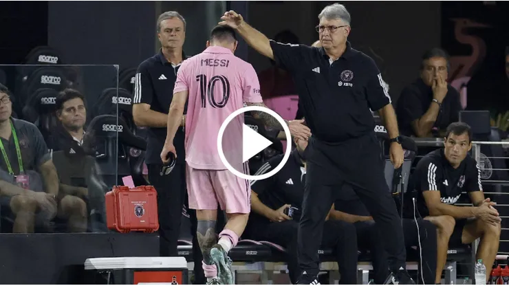 Messi no terminó el partido y tuvo que salir antes del entretiempo.