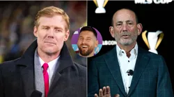 Alexi Lalas, Lionel Messi y Don Garber.