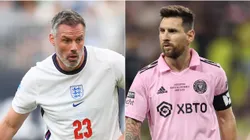Jamie Carragher y Lionel Messi.