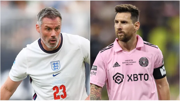 Jamie Carragher y Lionel Messi.
