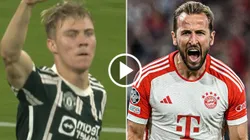 Primer gol de Hojlund con el Manchester United, pero Kane respondió para el Bayern