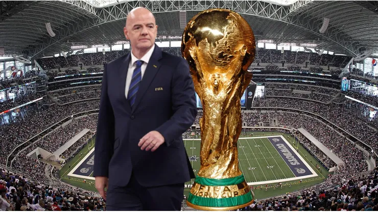 Gianni Infantino admitió que quedó impresionado con el AT&T Stadium de la ciudad de Texas, posible recinto de la Final del Mundial 2026. Getty Images.