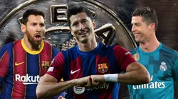 Lionel Messi, Robert Lewandowski y Cristiano Ronaldo.