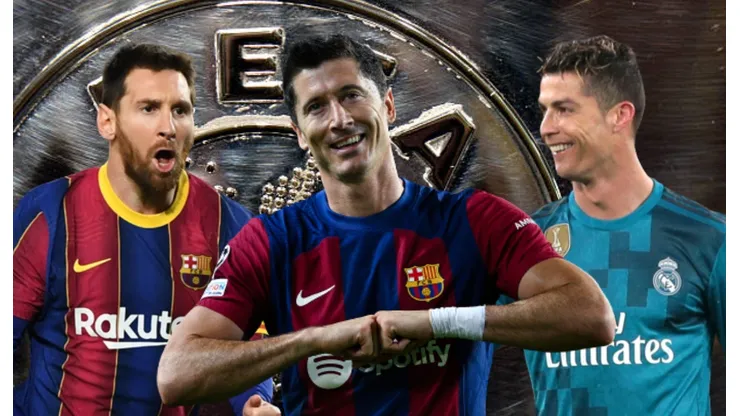 Lionel Messi, Robert Lewandowski y Cristiano Ronaldo.