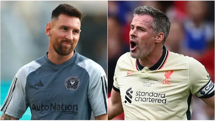 Lionel Messi y Jamie Carragher.