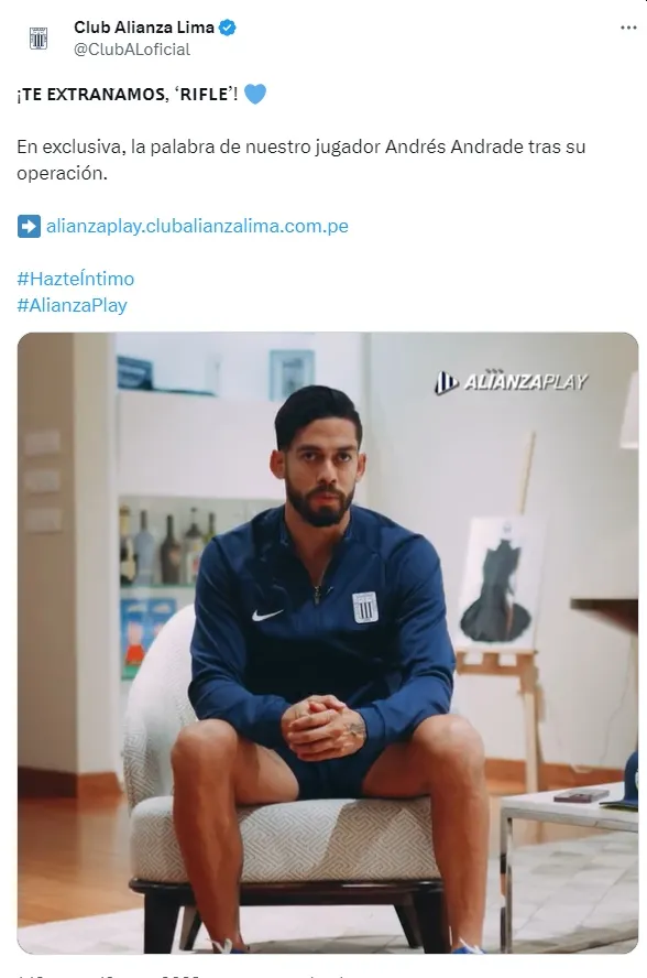 ¿Andrés Andrade volverá a Alianza Lima? Colombiano habló sobre su futuro. | Créditos: Twitter @ClubALoficial.