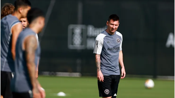 Messi, en el entrenamiento del martes.
